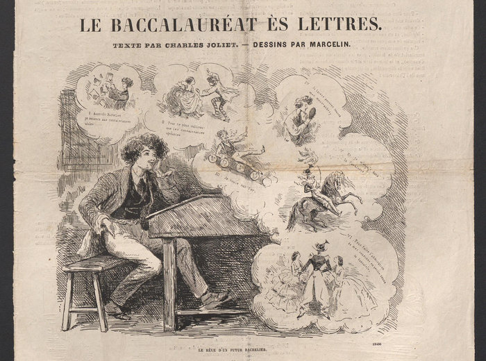 Jeune bachelier qui rêve à son avenir.